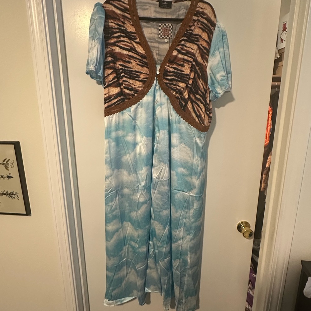 Dressed in LALA Serendipitous Dress in Tiger + Cloud